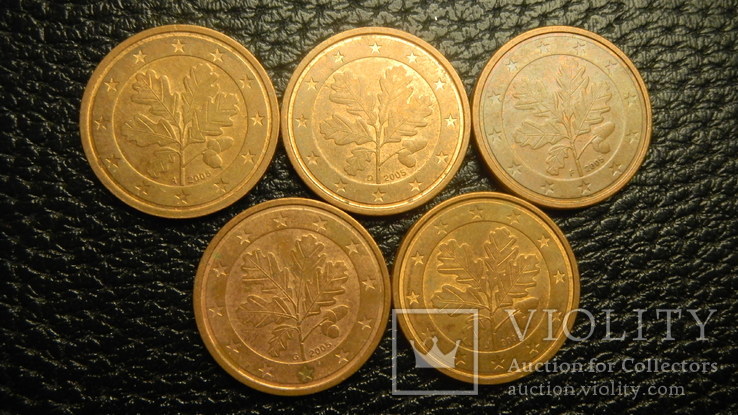 2 євроценти Німеччина 2005 (всі монетні двори), фото №2