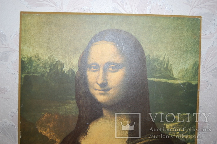 Репродукция на подрамнике. Мона Лиза, Джаконда. 35х50см. ГДР, фото №4