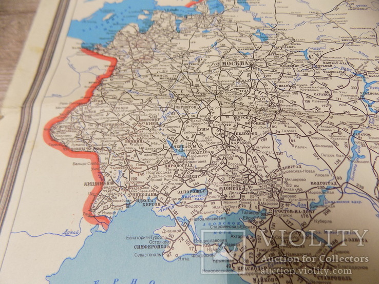Карта железных дорог СССР  1972г 44х55 см, фото №4