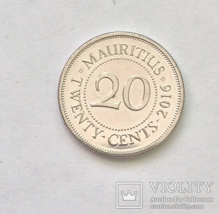 Современный Маврикий 20 центов 2016г., фото №2
