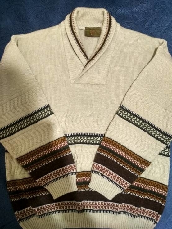 Теплый стильный английский мужской свитер р-р L, фото №10