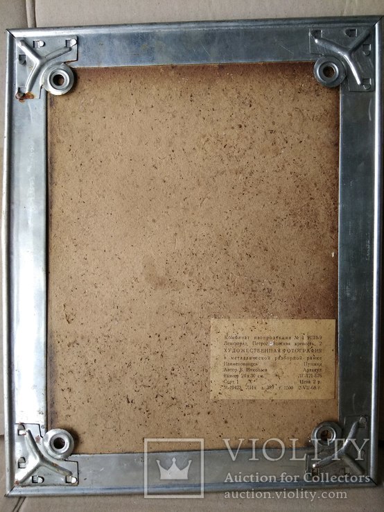 Пушкин А.С. в рамке метал 24*30 см. 1968 года, фото №8