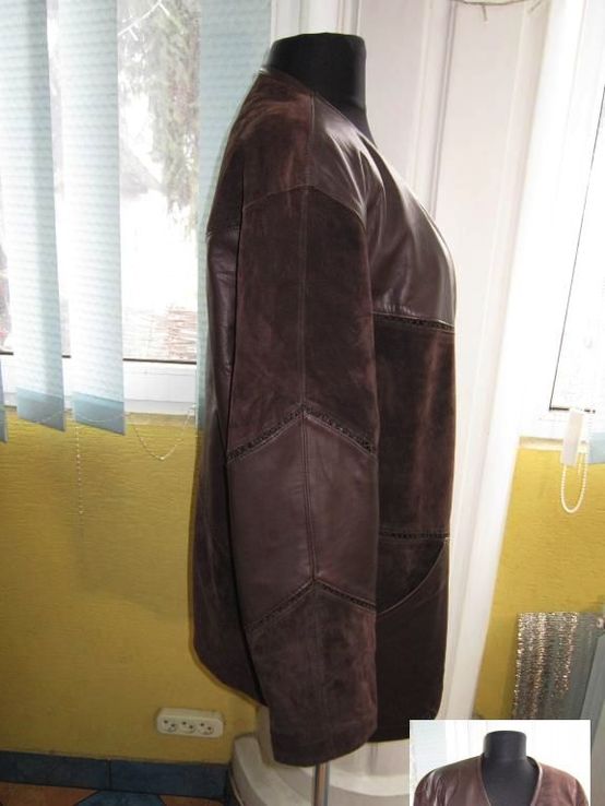 Большая оригинальная женская кожаная куртка-накидка SPORT.  Лот 83, фото №7