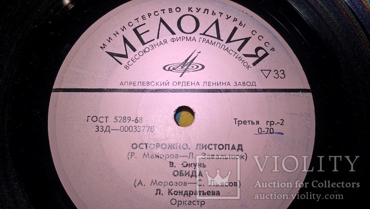 V.A. Сборник Советской Эстрады (За Того Парня) 1973. (LP). 7. Vinyl. Пластинка., фото №7