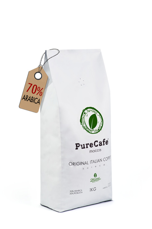 Кофе PureCafe Mocca, зерно 70% Арабики/30% Робусты, Италия, 1кг