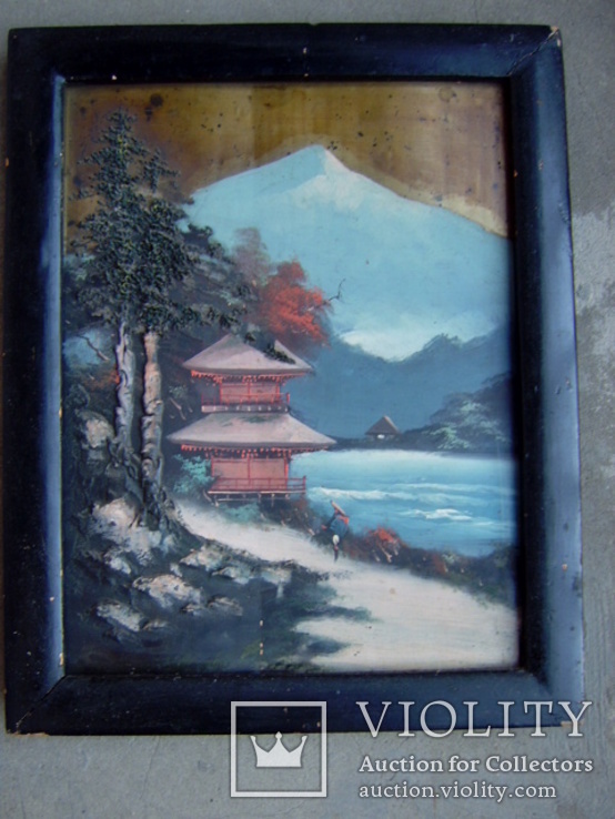 Пара японских(?) картин на доске, фото №2