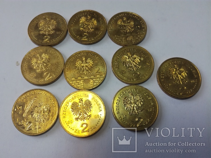 10 монет по 2зл. юбилейные 2005—2012г. одним лотом, фото №4