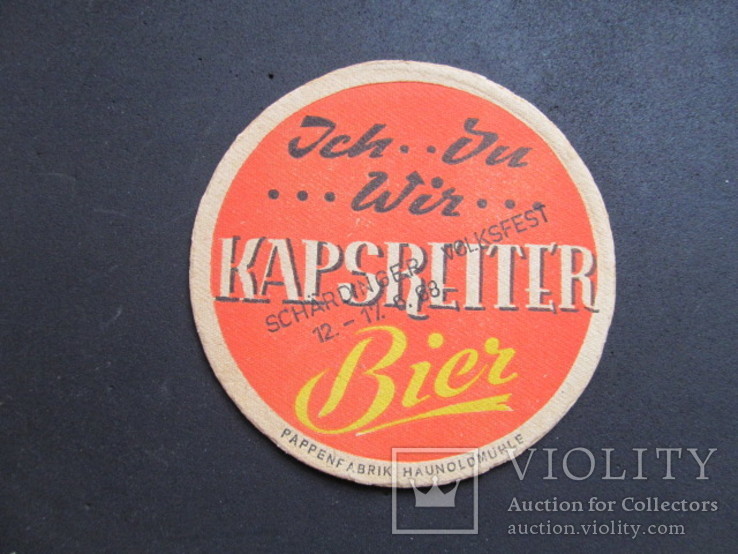 Подставка под пиво Kapsreiter  1968  год, фото №5