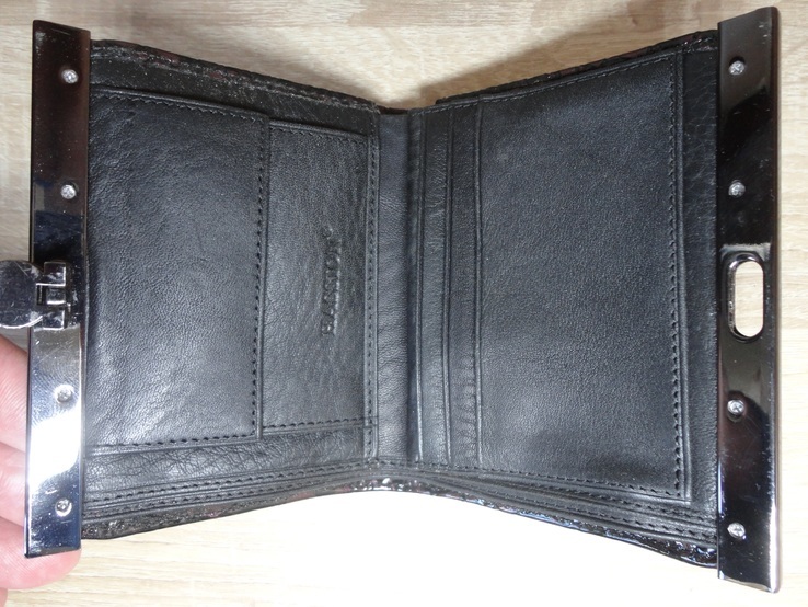 Женский кожаный кошелек HASSION (черно-сиреневый), фото №5