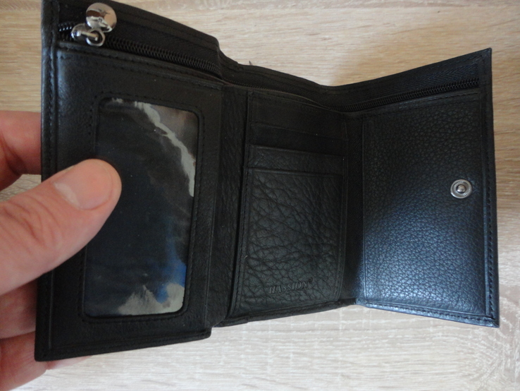 Женский кожаный кошелек HASSION (черный), фото №8