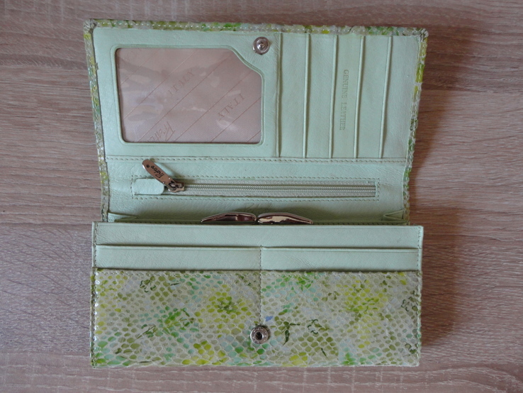 Женский кожаный кошелек Pratero (зеленый замш), фото №5