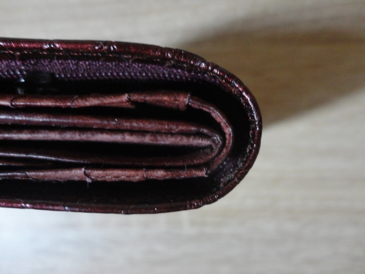 Женский кожаный кошелек HASSION (мягкий, бардовый), фото №6