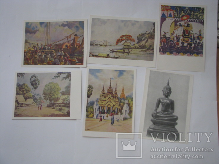 Набор открыток 1964 Искусство Бирмы. 12 шт, фото №4
