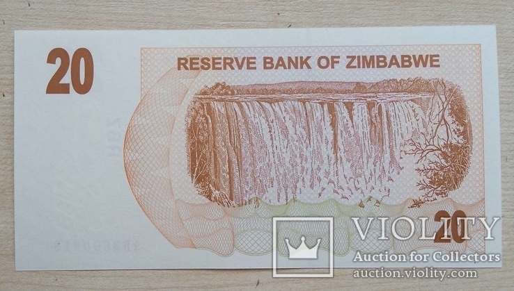 Зимбабве 20 долларов 2006 г., фото №3