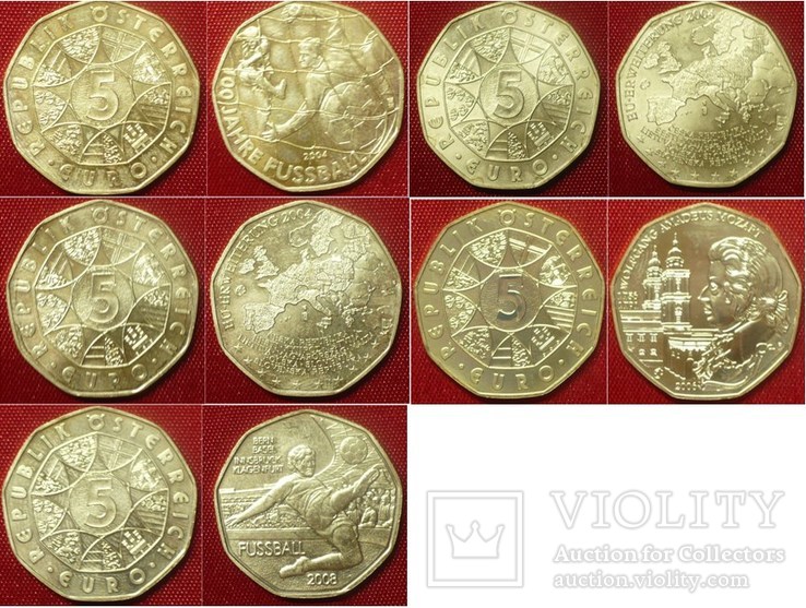 Монеты евро Австрии 2002-2018 г, фото №5