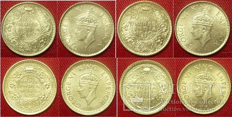 23 монеты из серебра Британская Индия 1912-1945 г, фото №5