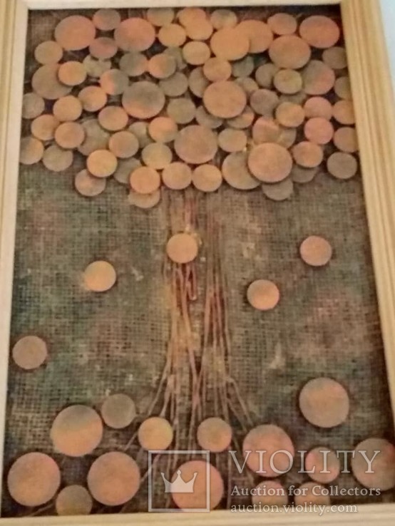 Картина из монет Денежное дерево., фото №3