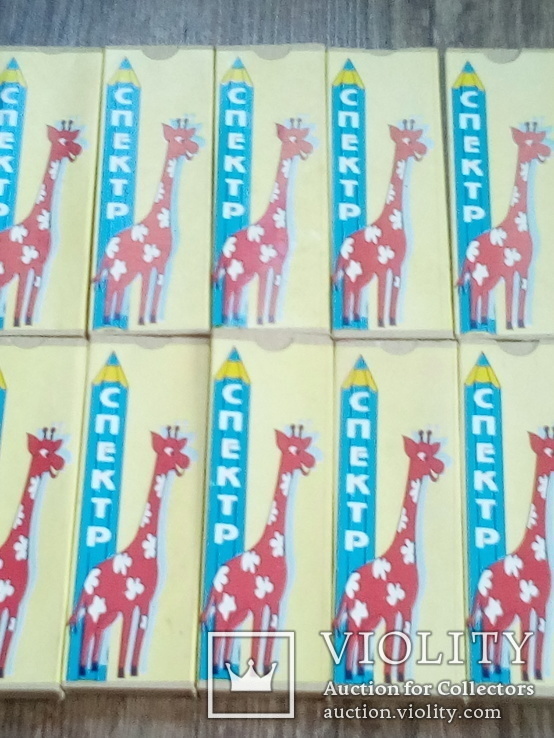 Цветные карандаши Спектр  жираф 6 цветов УРСР 20 упаковок. 1998год