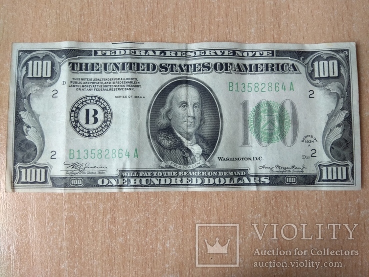 Банкнота 100 доларів 1936 року Banknote 100 USD  1936, фото №2