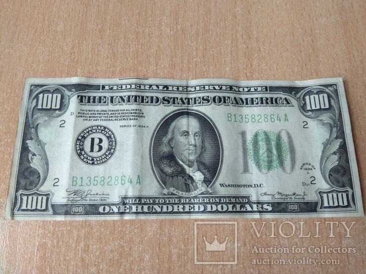Банкнота 100 доларів 1936 року Banknote 100 USD  1936, фото №4