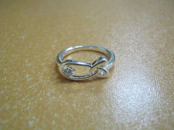 Посріблене кольцо з цирконом р., 17, photo number 3