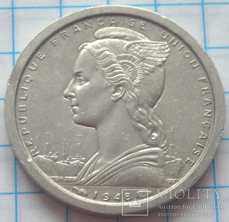  1 франк, Французская Экваториальная Африка,1948г., фото №3