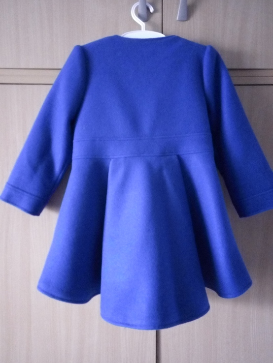 Демисезонное пальто для девочек из кашемира, электрик, рост 104, фото №4