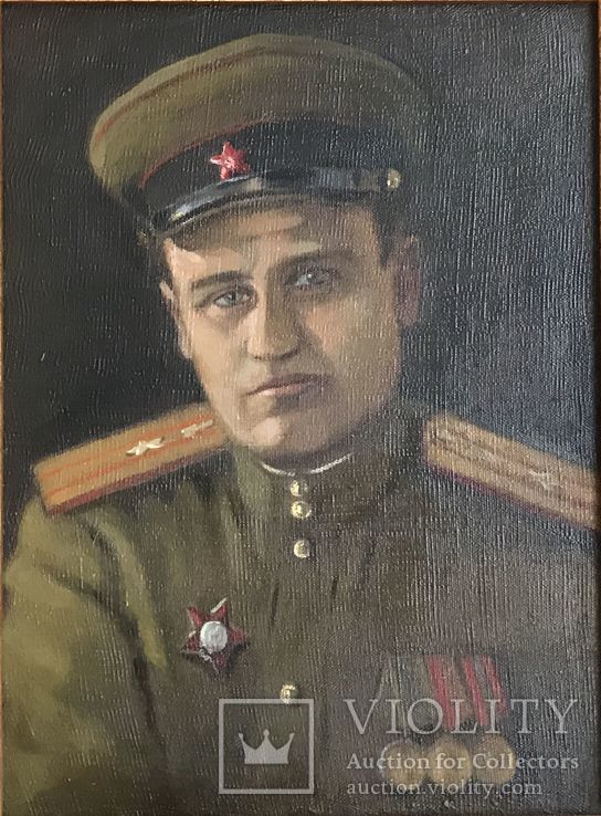 Портрет фронтового офицера в раме, фото №3