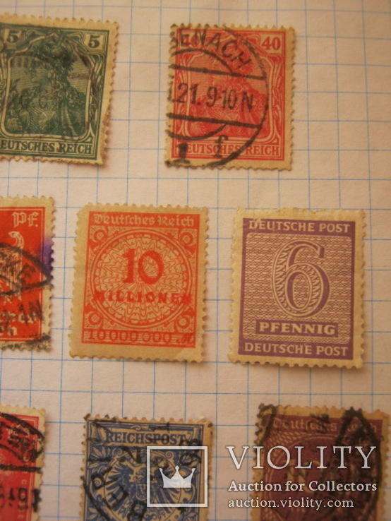 Старинные марки Германии 15 шт., фото №5