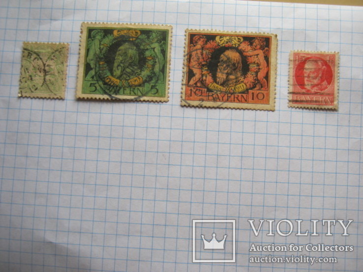 Четыре старинных марки Баварии, фото №2