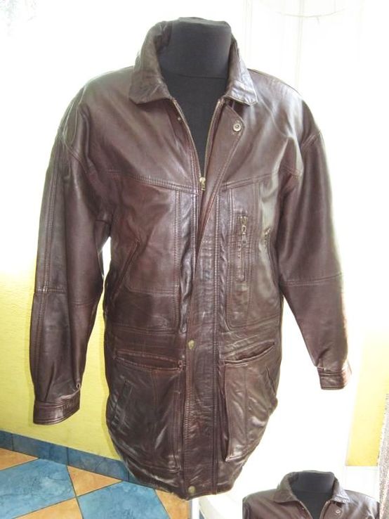 Стильная оригинальная кожаная мужская куртка. Лот 163, фото №3