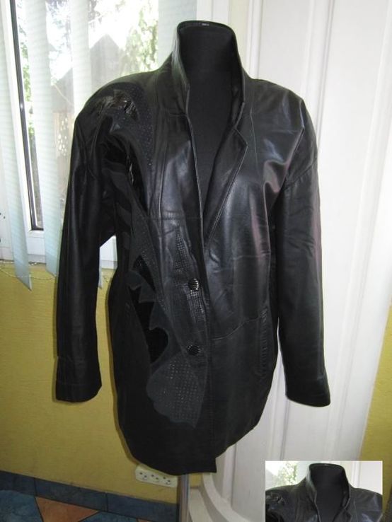 Большая стильная женская кожаная куртка VISION. Лот 177, фото №3