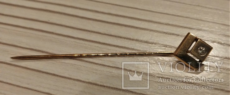Золотая брошка 585 пробы с бриллиантом 0,04кт, фото №5