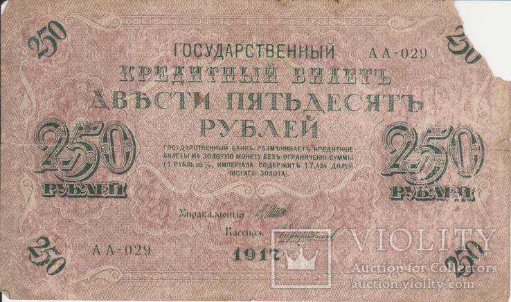 250 рублей 1917 АА-029, фото №2
