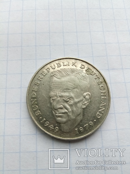 2 марки Курт Шумахер, 30-та річниця - Федеративна Республіка (1949-1979), фото №3