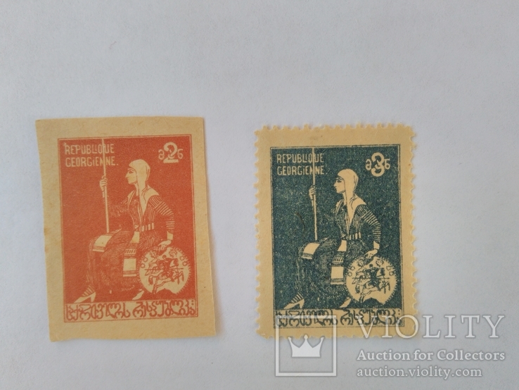 1920 Грузия две марки, фото №2