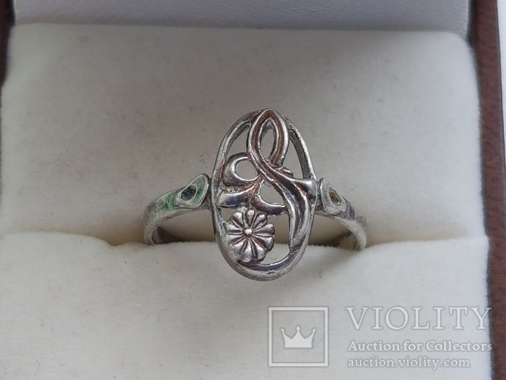 Советское кольцо серебро 875 проба. Размер 16.5, фото №3