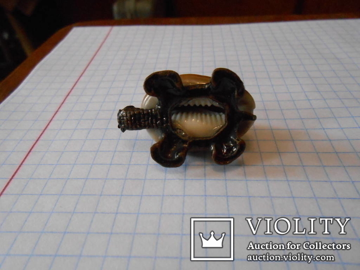 Черепашка (панцирь-ракушка каури),миниатюра., фото №3