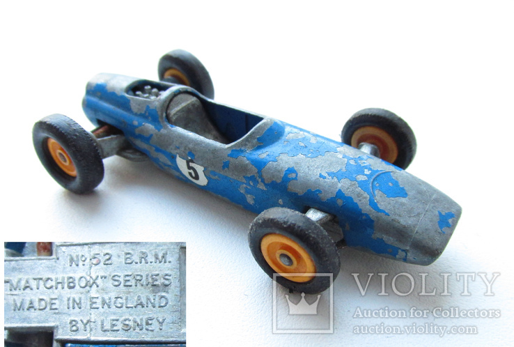 MATCHBOX Матчбокс Lesney N 52 Blue BRM гоночная машина 1965 года., фото №2