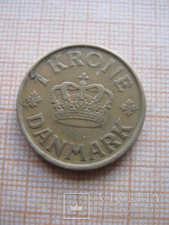 Две монеты Дании 5 эре и 1 крона 1929 и 1925 гг., фото №3