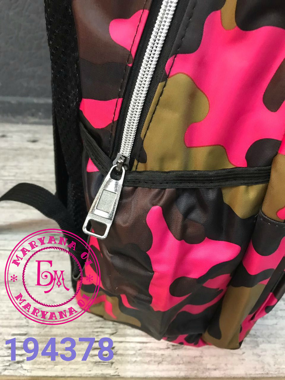 Яркий камуфляжный рюкзак Nike розовый, фото №3