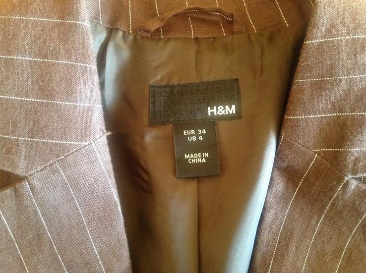 Пиджак HM, 98% лен, новый, р.34, фото №4