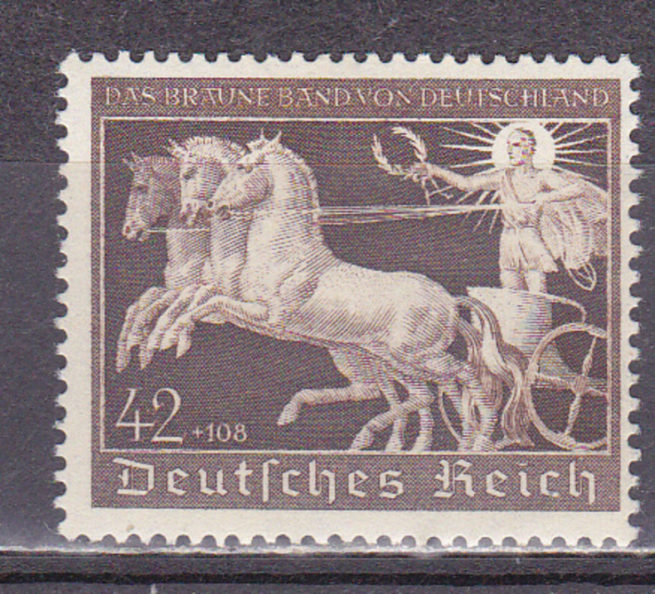 Рейх 1940 скачки, лошадь, коричневая лента MH, фото №2
