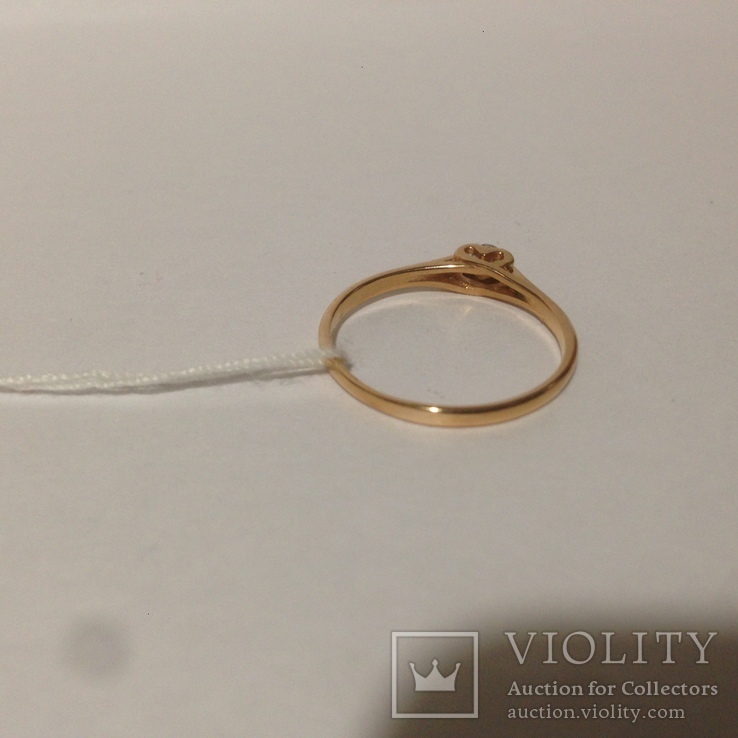 Золотое кольцо с бриллиантом, фото №8