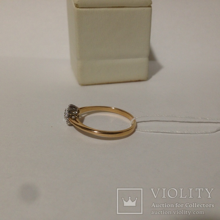 Золотое кольцо с бриллиантами, фото №6