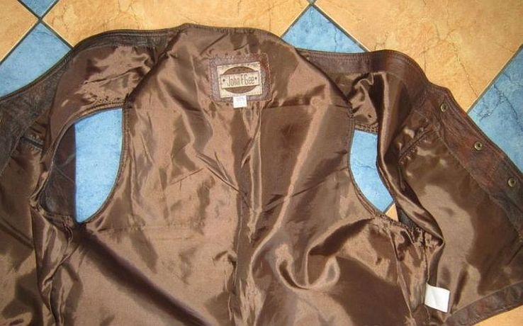  Оригинальная мужская кожаная жилетка JOHN F.GEE – Sportswear.  Лот 143, numer zdjęcia 5