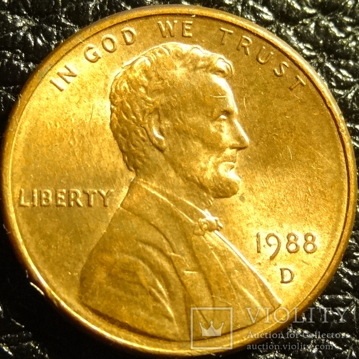 1 цент США 1988 D, фото №2