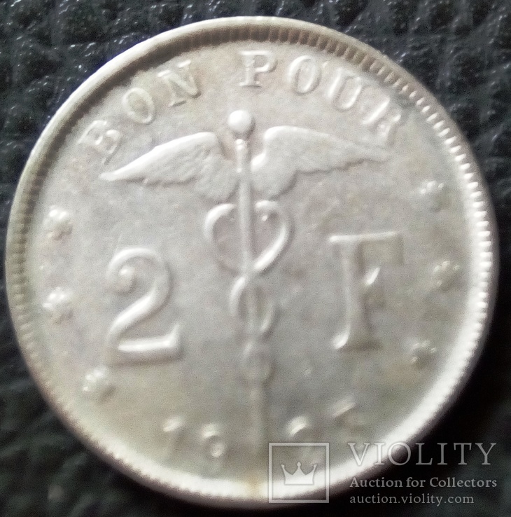 2 франка 1923 року Бельгія -осолива тільки 23,30   (французька легенда), фото №3