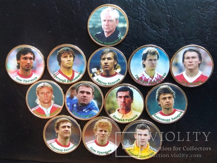 Набор сувенирных монет "Легенды футбола Украины" 13 шт, фото №2
