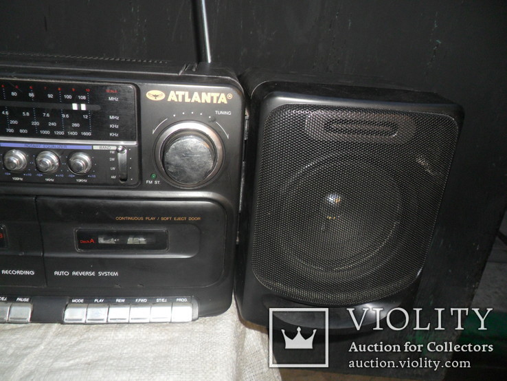 Магнитофон кассетный Atlanta с двумя колонками с радио, фото №3